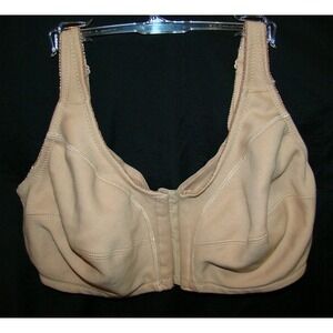 NEW 42B Comfort Choice Wirefree Front Hook Seamless Leisure Bra Beige #92431